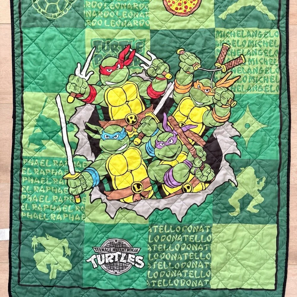 Teenage Mutant Ninja Turtles TMNT 2014 Double Sided‎ Quilt Lap Blanket 42